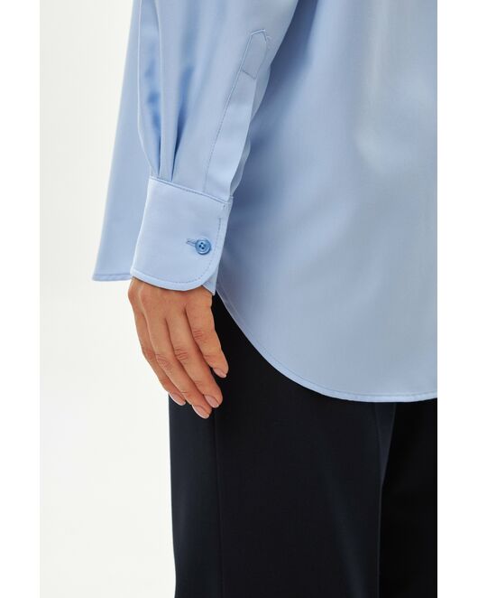 Женская рубашка голубая из бамбука-9043 от byME 