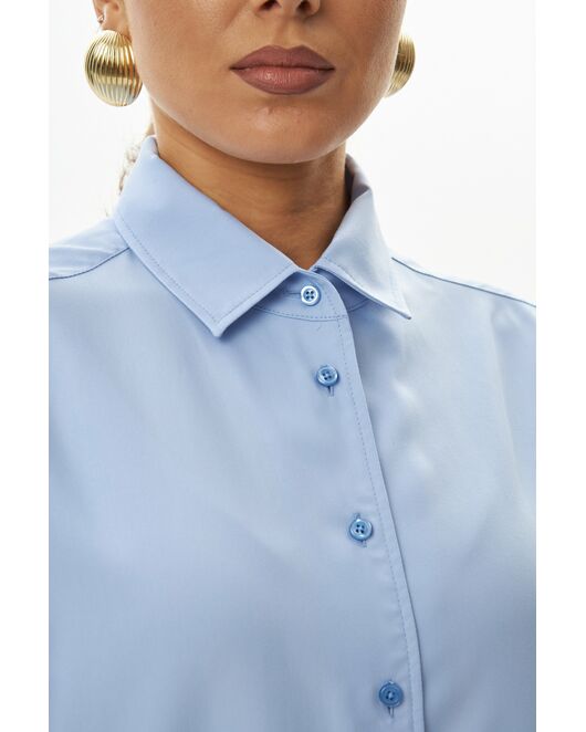 Женская рубашка голубая из бамбука-9043 от byME 