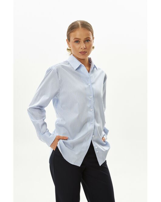 Женская рубашка в голубую полоску-9044 от byME 