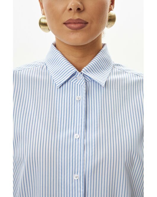 Женская рубашка в голубую полоску-9044 от byME 