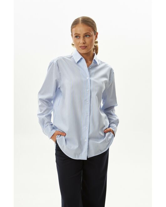Женская рубашка в голубую полоску-9044 от byME 