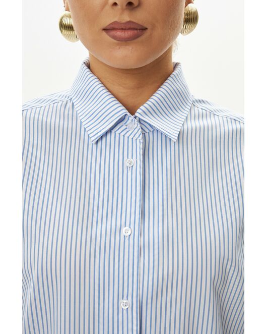 Женская рубашка в голубую полоску-9044 от byME 