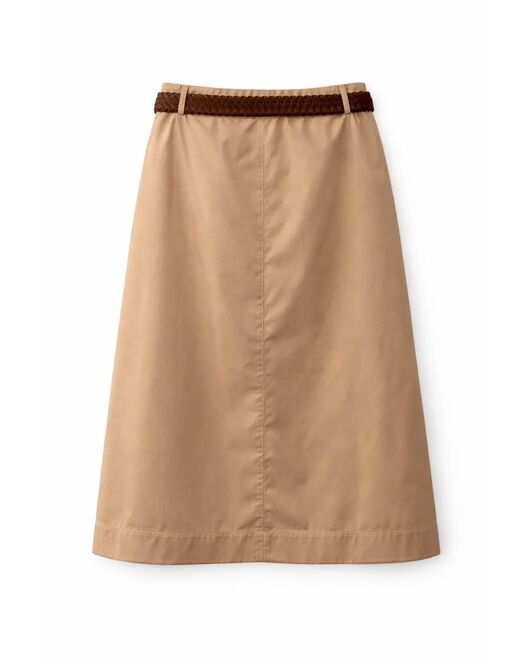 Юбка женская из хлопка песочная 6086-317 от byME 