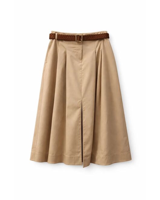 Юбка женская из хлопка песочная 6086-317 от byME 