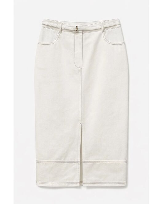 Юбка женская из хлопка молочная 6085-017 от byME 