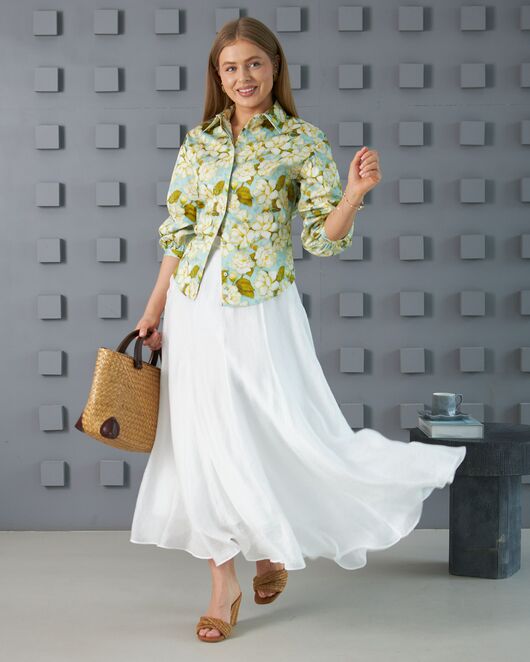 Юбка белая из ткани тенсел 32483 от Soul 