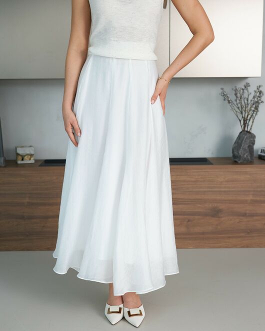 Юбка белая из ткани тенсел 32483 от Soul 