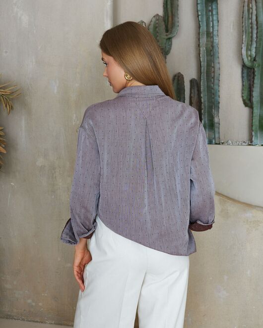 Женская коричневая рубашка в горошек 9083 от byME 