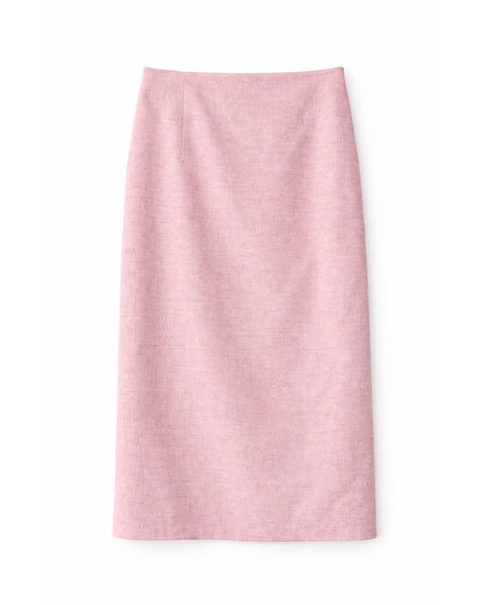Юбка из хлопка и льна розовая SK6-WS2657-05 от byME 