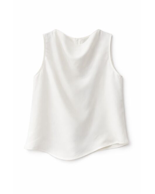 Топ молочный изо льна с вискозой   с добавлением лиоцела Y265414-1 от  