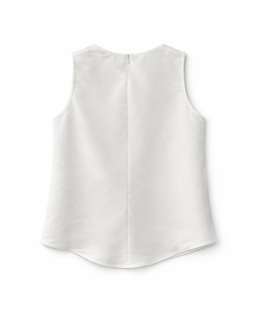 Топ молочный изо льна с вискозой   с добавлением лиоцела Y265414-1 от  