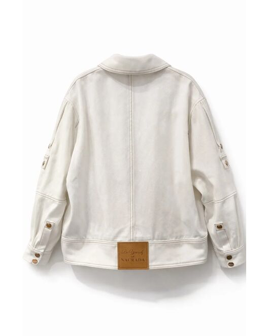 Жакет деним длинный рукав на золотых кнопках ECRU от Mira Mia 