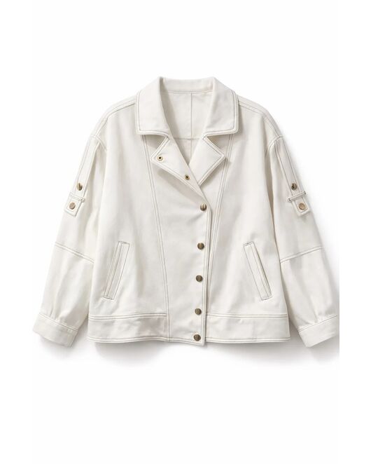 Жакет деним длинный рукав на золотых кнопках ECRU от Mira Mia 