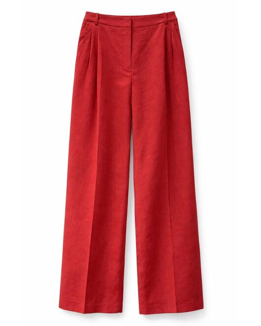 Женские брюки изо льна малиновые от byME 