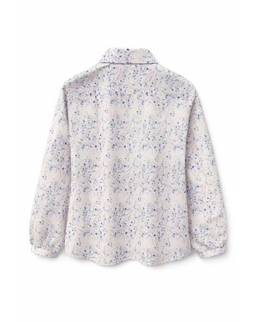 Женская рубашка голубые цветы на розовом 9109 от byME 