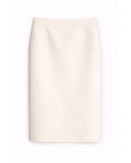 Юбка из хлопка и льна молочная SK6-WS2657-07 от byME 