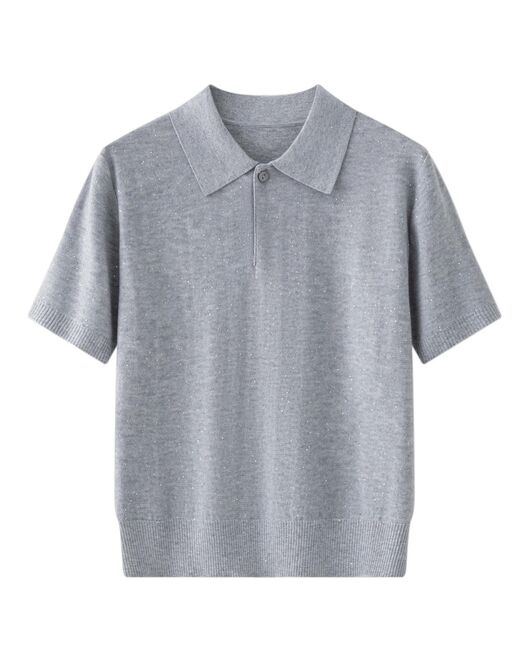 Джемпер серый из шерсти мериноса и акрила-6W218-gray от byME 