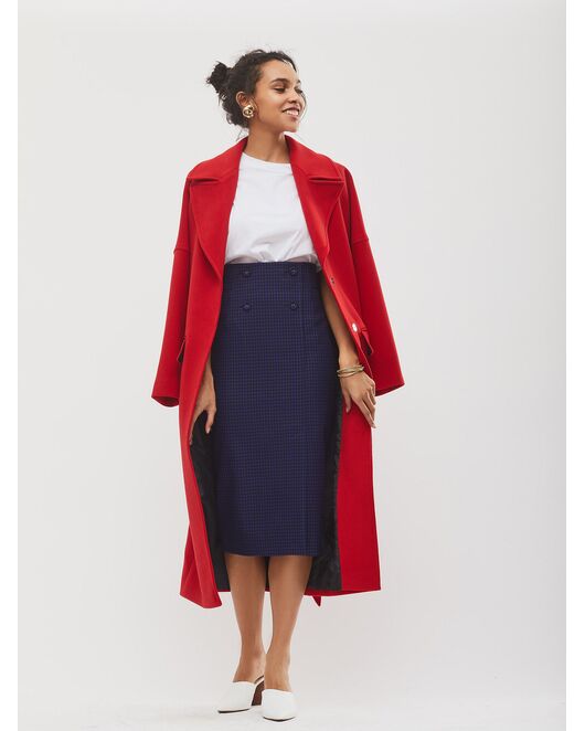 Юбка-карандаш миди с узором гусиная лапка от byME 