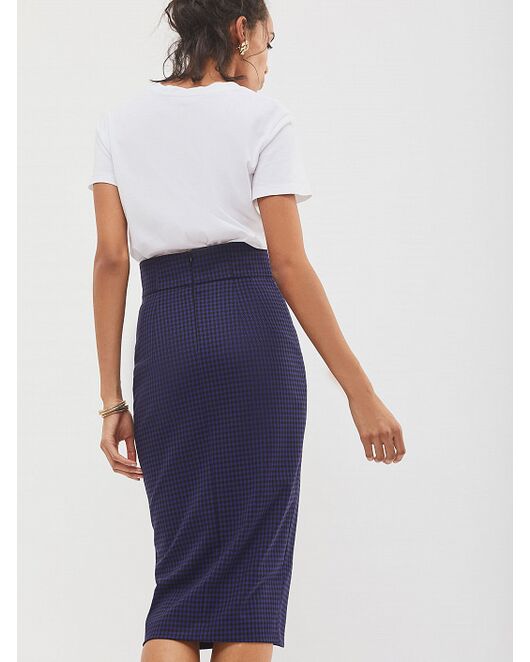 Юбка-карандаш миди с узором гусиная лапка от byME 