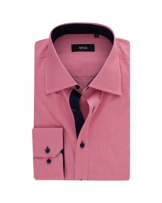 Мужская рубашка в мелкую клетку красного цвета - 22811 от MSQ 