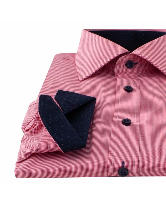 Мужская рубашка в мелкую клетку красного цвета - 22811 от MSQ 