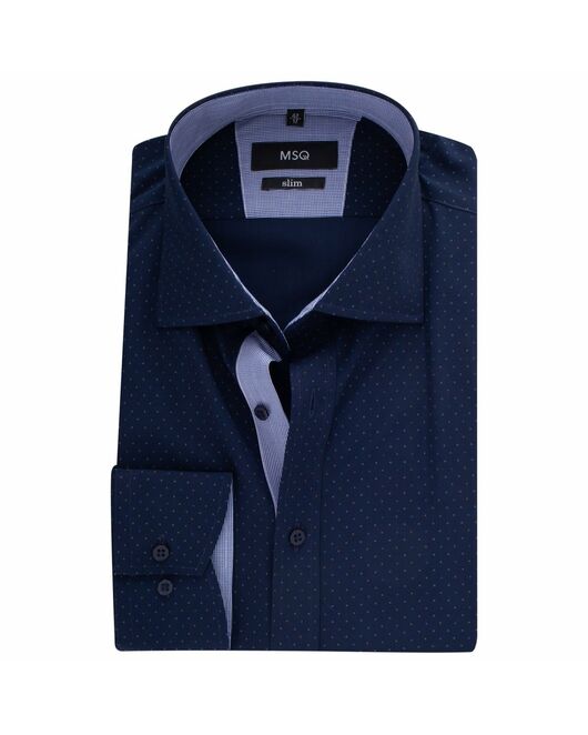 Мужская рубашка в горох синего цвета - 22812 от MSQ 