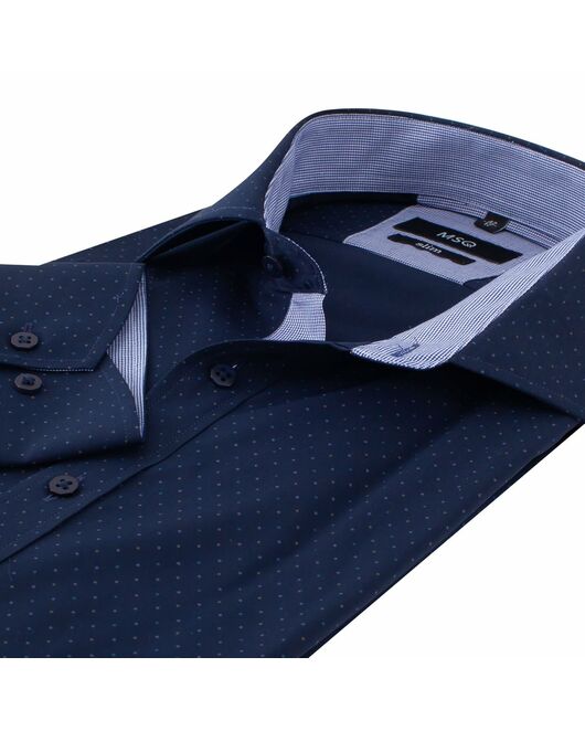 Мужская рубашка в горох синего цвета - 22812 от MSQ 