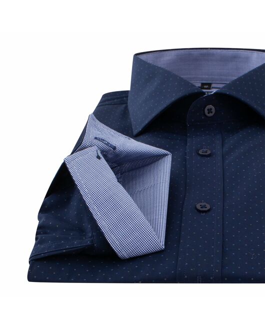 Мужская рубашка в горох синего цвета - 22812 от MSQ 