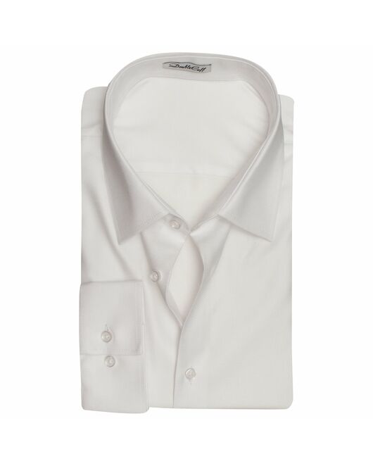 Мужская рубашка под пуговицы белая - 7490 от DoubleCuff 