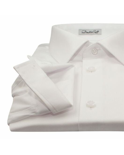 Мужская рубашка под пуговицы белая - 7490 от DoubleCuff 