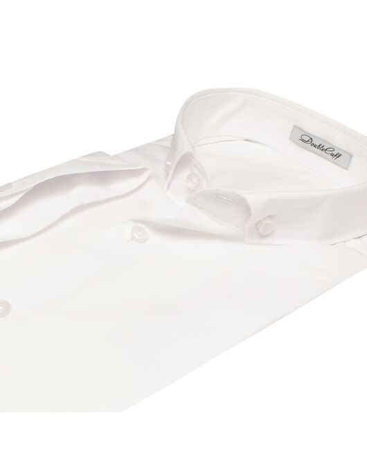 Приталенная мужская рубашка белая короткий рукав - 7562 от DoubleCuff  Приталенная мужская рубашка белая короткий рукав - 7562 от DoubleCuff