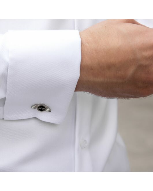 Приталенная мужская рубашка белая под запонки Non-Iron - 7607A от DoubleCuff 