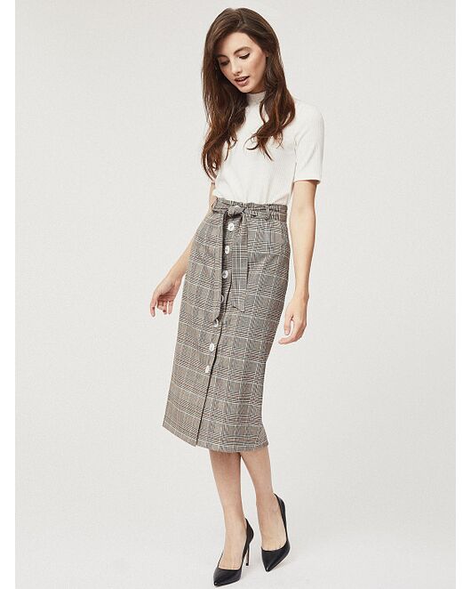 Юбка в клетку с поясом от byME 