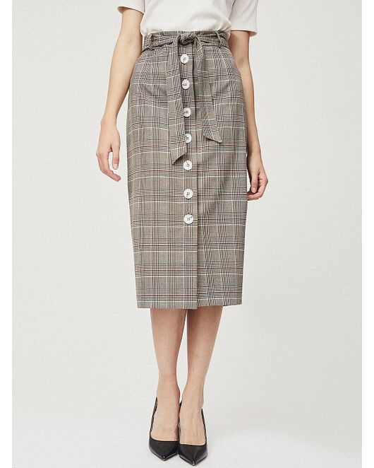 Юбка в клетку с поясом от byME 