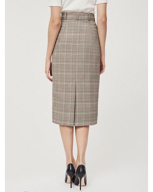 Юбка в клетку с поясом от byME 