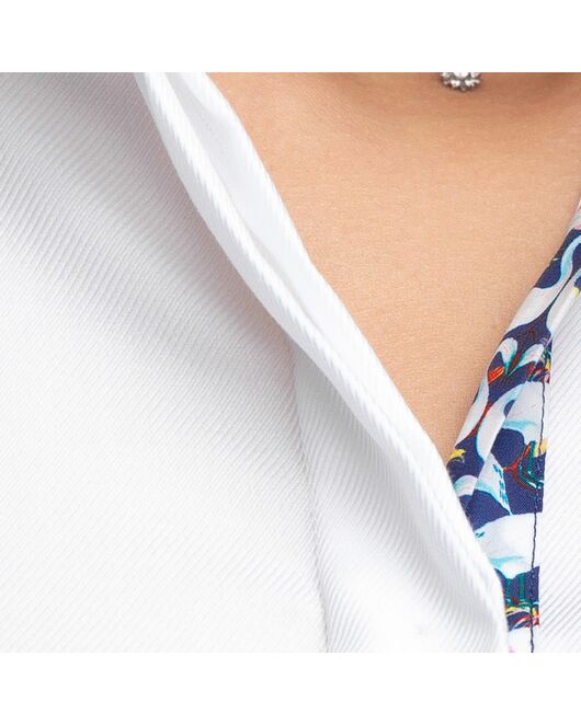 Женская рубашка  под пуговицы с супатной застежкой-7656 от DoubleCuff 