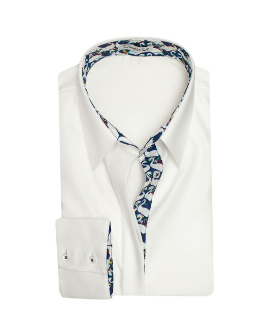 Женская рубашка  под пуговицы с супатной застежкой-7656 от DoubleCuff 