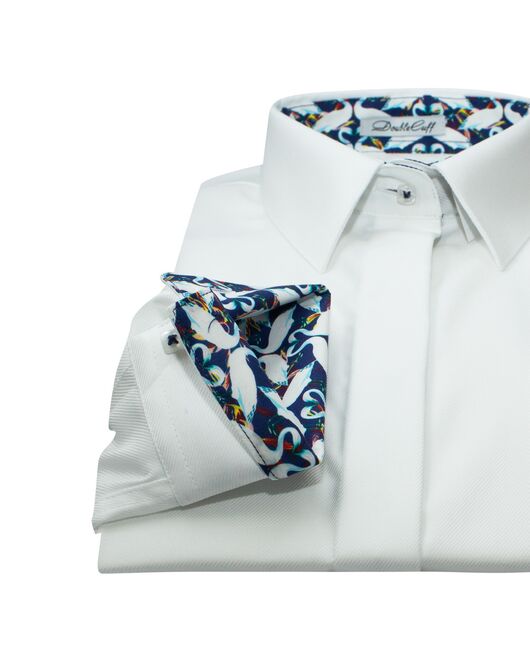 Женская рубашка  под пуговицы с супатной застежкой-7656 от DoubleCuff 