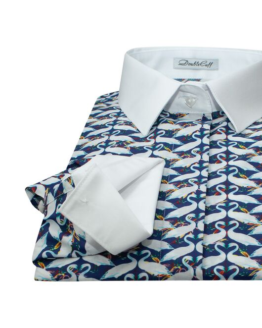 Под пуговицы с супатной застежкой белый воротник и манжеты  -7660 от DoubleCuff 