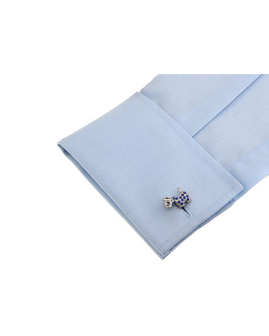 Запонки в форме собачки с синими камнями-56753 от   Запонки в форме собачки с синими камнями-56753 от