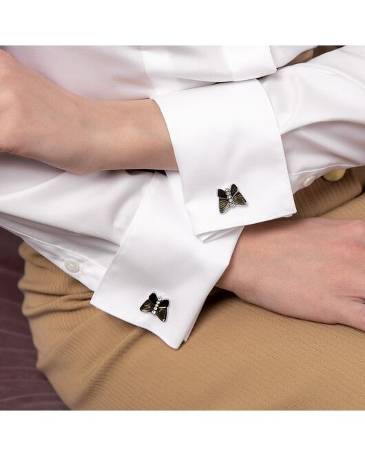 Женская рубашка под запонку приталенная Non-Iron белая - 7738 от DoubleCuff 