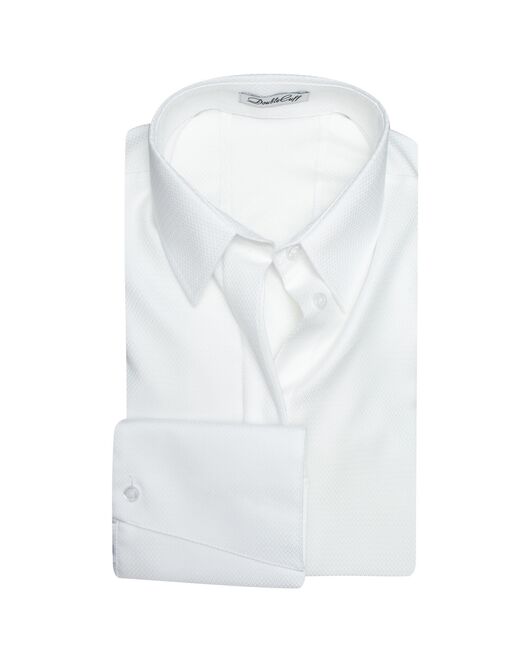 Женская рубашка под пуговицы приталенная Non-Iron белая - 7756 от DoubleCuff 