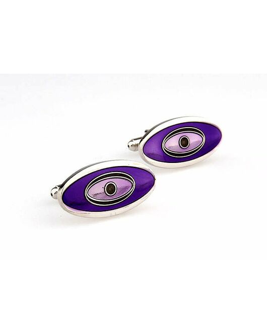 Запонки овальные фиолетовые "глазки" - 67533 от  