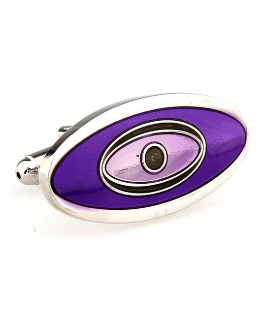 Запонки овальные фиолетовые "глазки" - 67533 от  