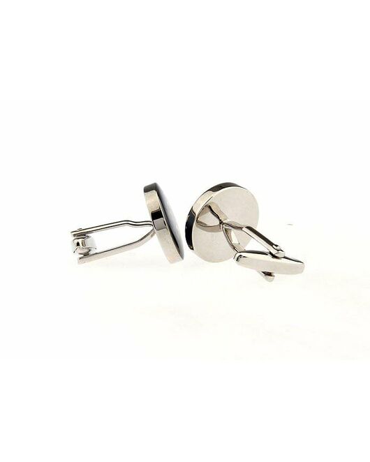 Запонки круглые синие с золотистым узором - 168091 от  