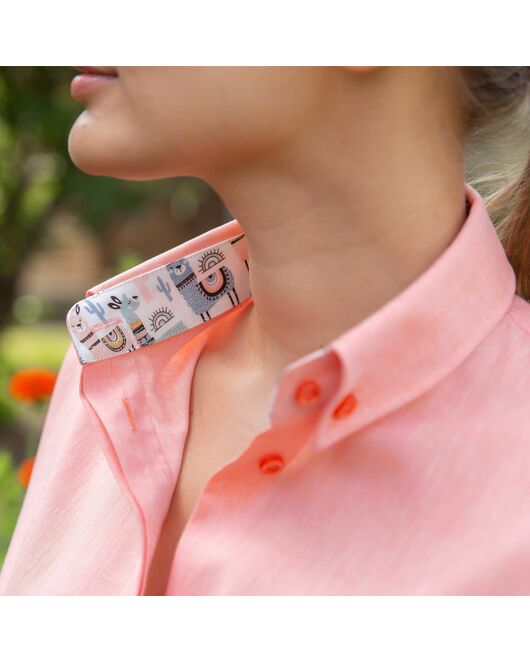 Женская рубашка оверсайз оранжевая - 7833 от byME 