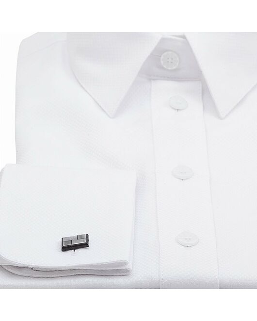 Приталенная женская рубашка под запонки белая - 623 от DoubleCuff 