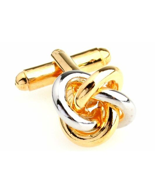 Запонки узелки цвет золото и серебро - 156537 от  