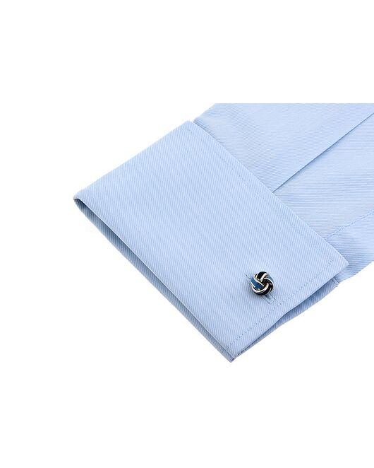 Запонки узелки черно-голубые - 170618 от  