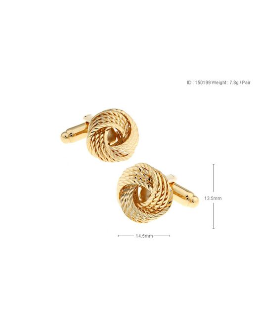 Запонки узелки золотистые - 150199 от  